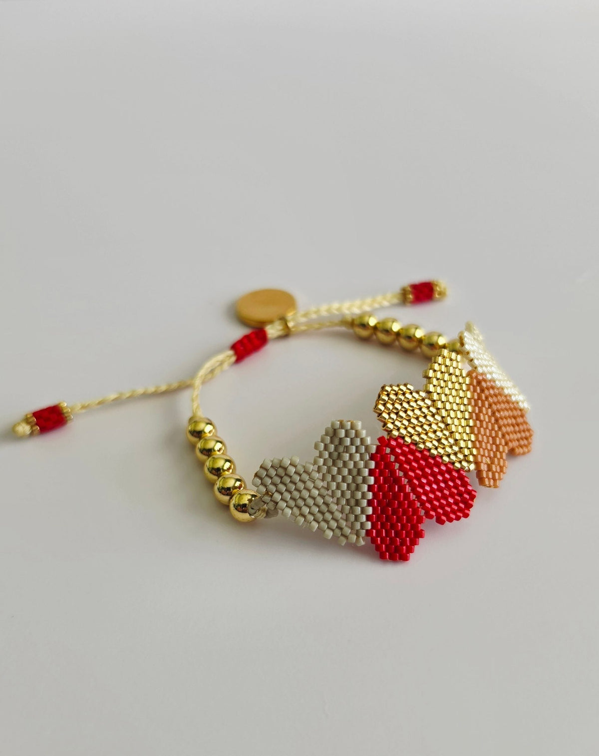 Five Amours Bracelet, handwoven with Miyuki beads by Franchesca Jewels