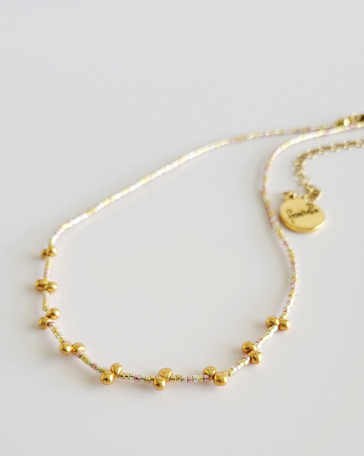 Glow Whisper Choker, handwoven with Miyuki beads by Franchesca Jewels