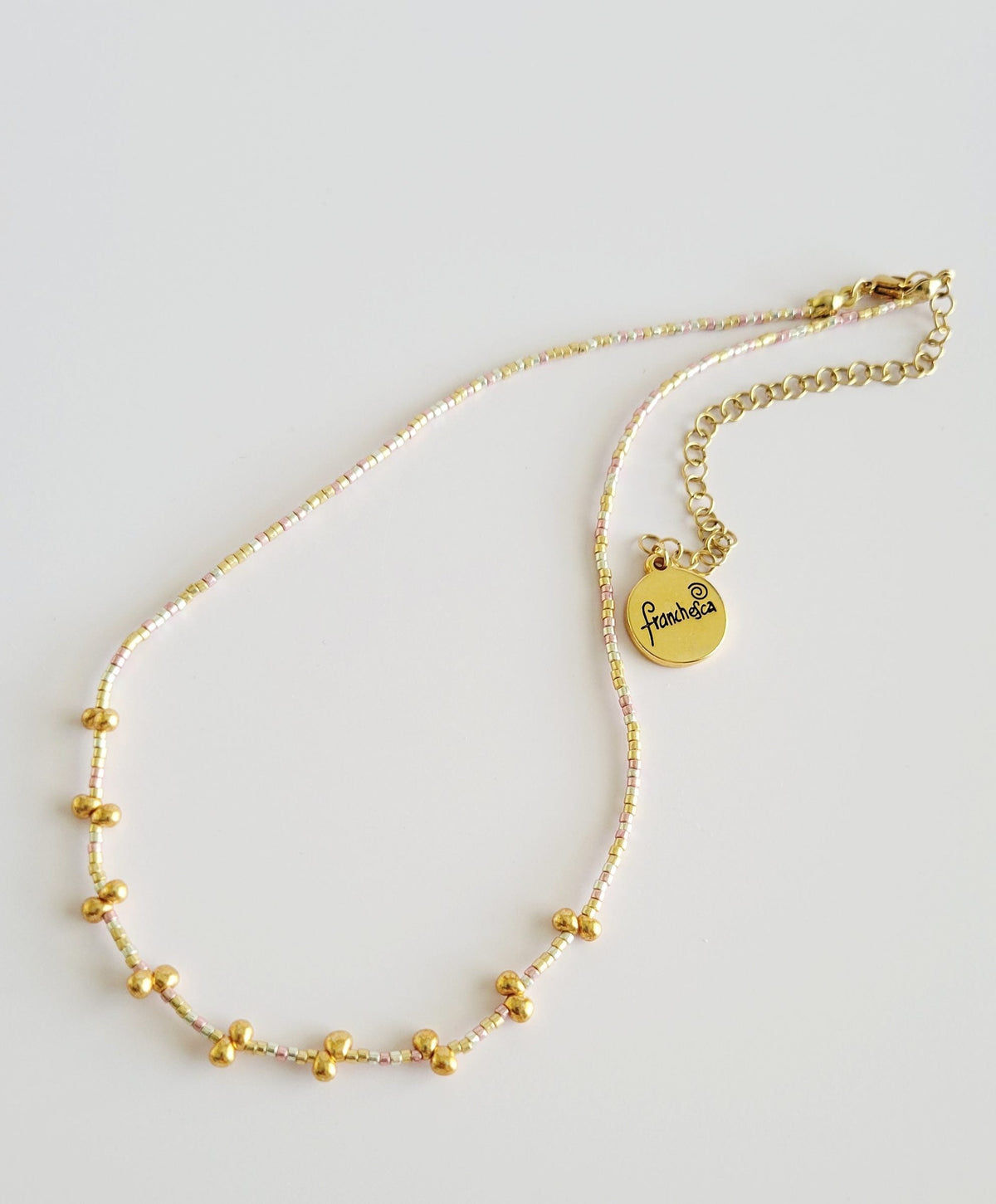 Glow Whisper Choker, handwoven with Miyuki beads by Franchesca Jewels