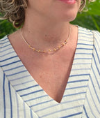 Glow Whisper Choker, worn on model – handwoven Miyuki jewelry by Franchesca Jewels