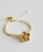 Little Bloom Bracelet in Golden Glow, handwoven with Miyuki beads by Franchesca Jewels