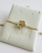 Little Bloom Bracelet in Silver, handwoven with Miyuki beads by Franchesca Jewels