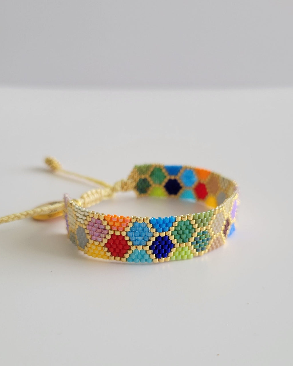 Mosaic Bloom Bracelet, handwoven with Miyuki beads by Franchesca Jewels