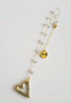 Perfect Heart Necklace in Iridescent Champagne, handwoven with Miyuki beads by Franchesca Jewels