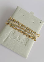 Rhythm Bracelet in Golden Silk Satin, handwoven with Miyuki beads by Franchesca Jewels