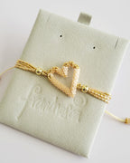 The Love Knot Bracelet in Champagne, handwoven with Miyuki beads by Franchesca Jewels
