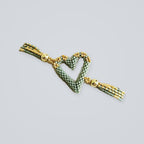 The Love Knot Bracelet in Sage Mist, handwoven with Miyuki beads by Franchesca Jewels