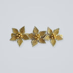 Trois Flowers Bracelet in Golden Glow, handwoven with Miyuki beads by Franchesca Jewels