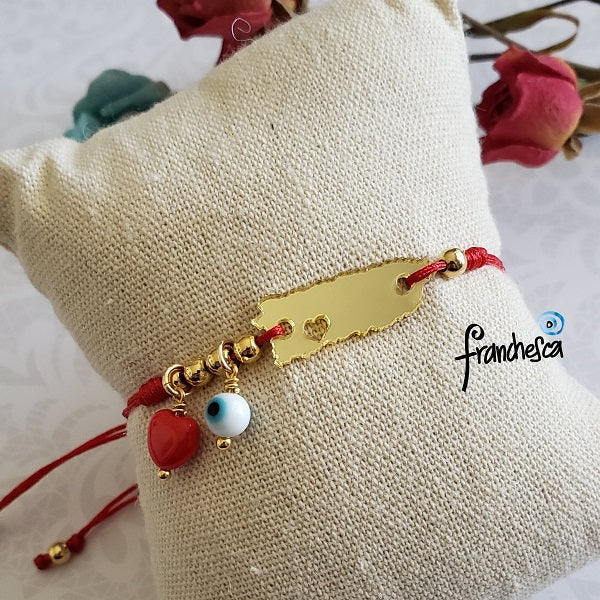 I Love Puerto Rico Bracelet | Handmade jewelry by Franchesca Jewels
