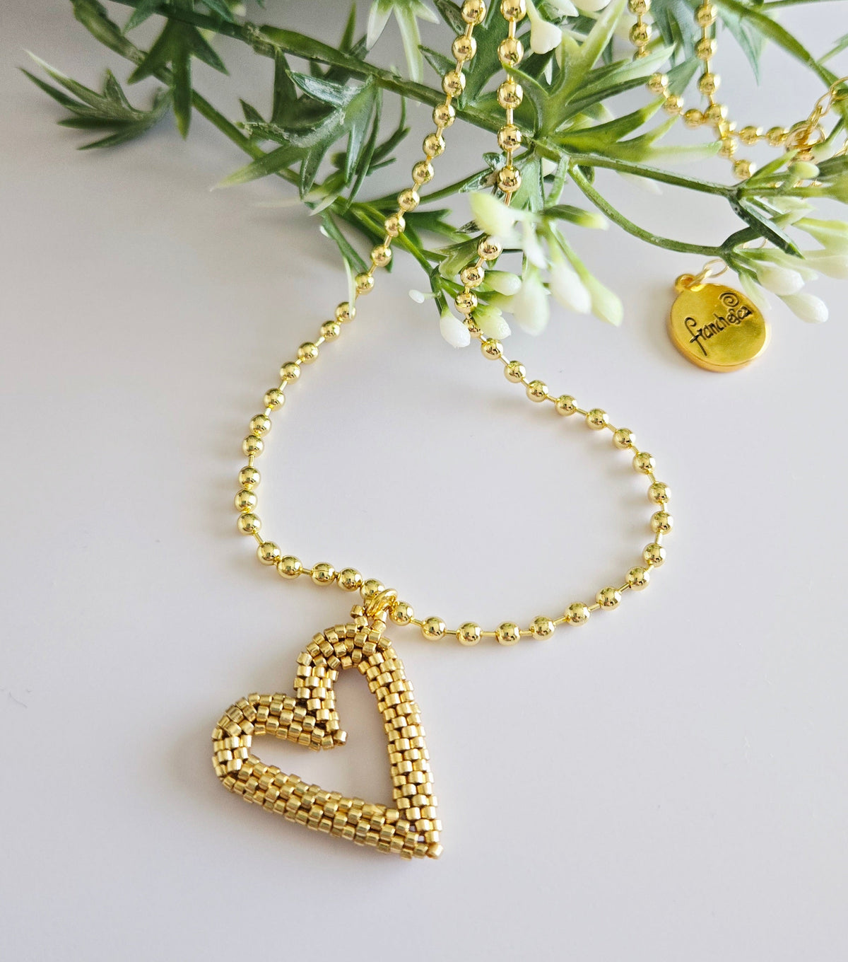 Perfect Heart Necklace – Golden | Handmade jewelry by Franchesca Jewels