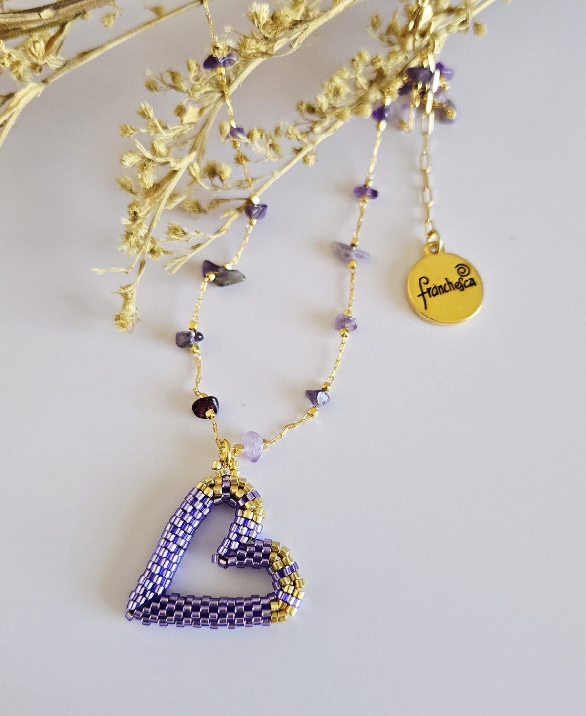 Perfect Heart Necklace – Purple | Handmade jewelry by Franchesca Jewels