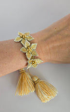 Three Flowers With Tassels Bracelet | Handmade jewelry by Franchesca Jewels