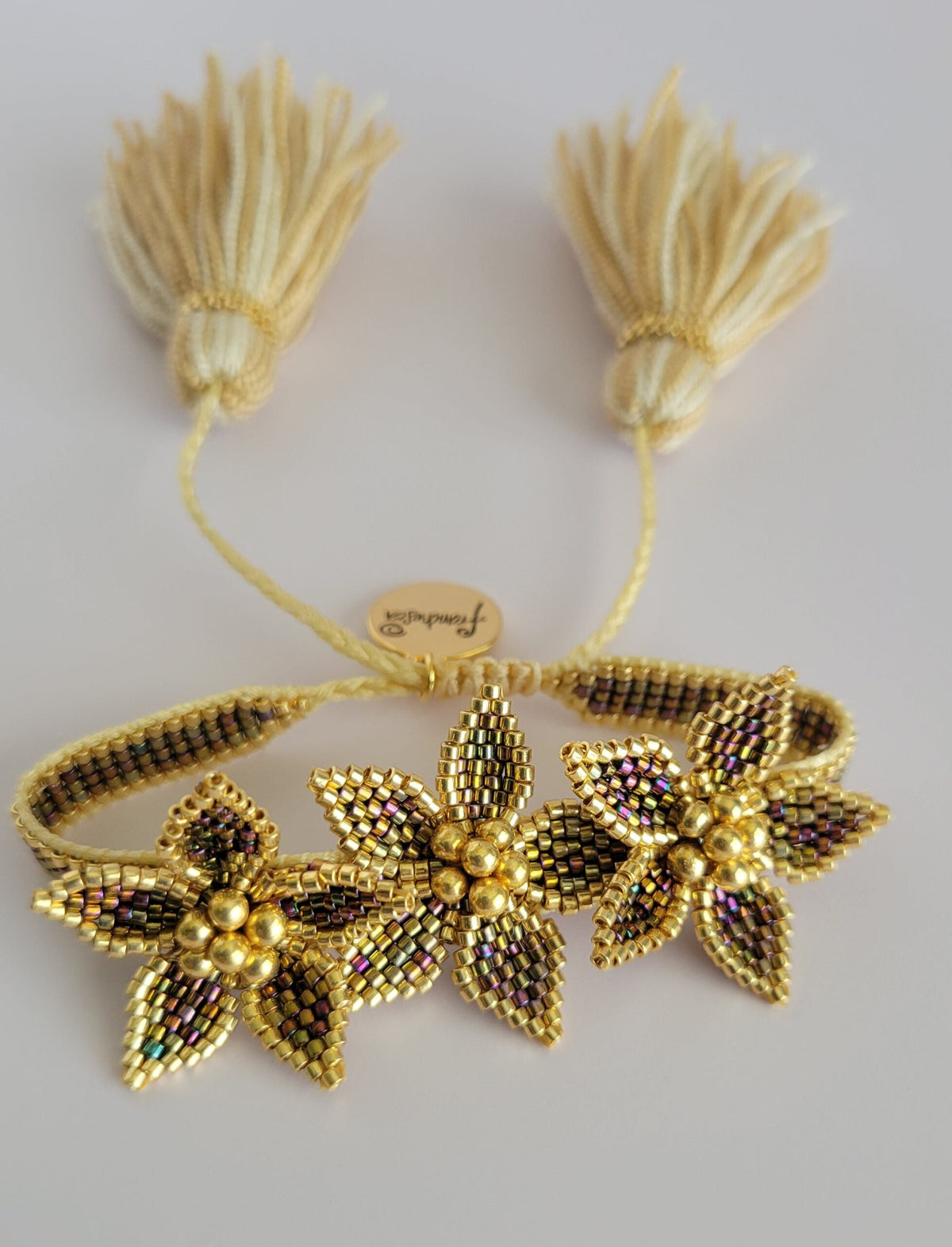 Three Flowers With Tassels Bracelet – Tornasol | Handmade jewelry by Franchesca Jewels